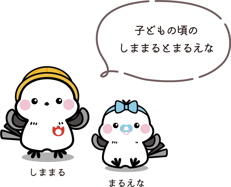 子どもの頃のしままるとまるえな